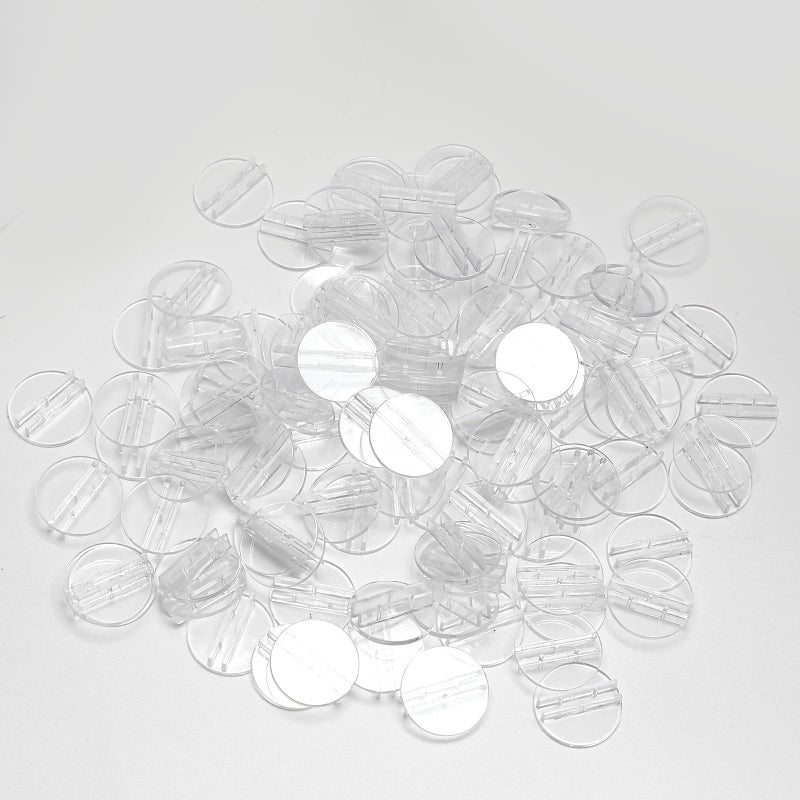 Woerma 100 Pcs Card Holder Translucent Plastic Card Stands Board Game Props Miniature Bases Plastic Paper Board Clips for Desk Clear Game Stands for Game Price Tags Business Photos Memo  1 Inch - Image 4